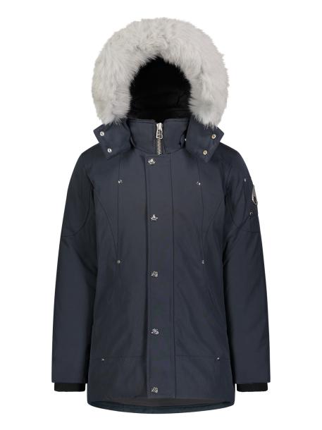 Navy coat with white fur outlet hood