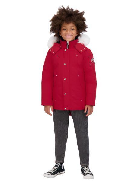 UNISEX PARKA RED W NATURAL FUR Janan Boutique