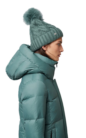 Amalie knit hat with removable pompom - Spruce