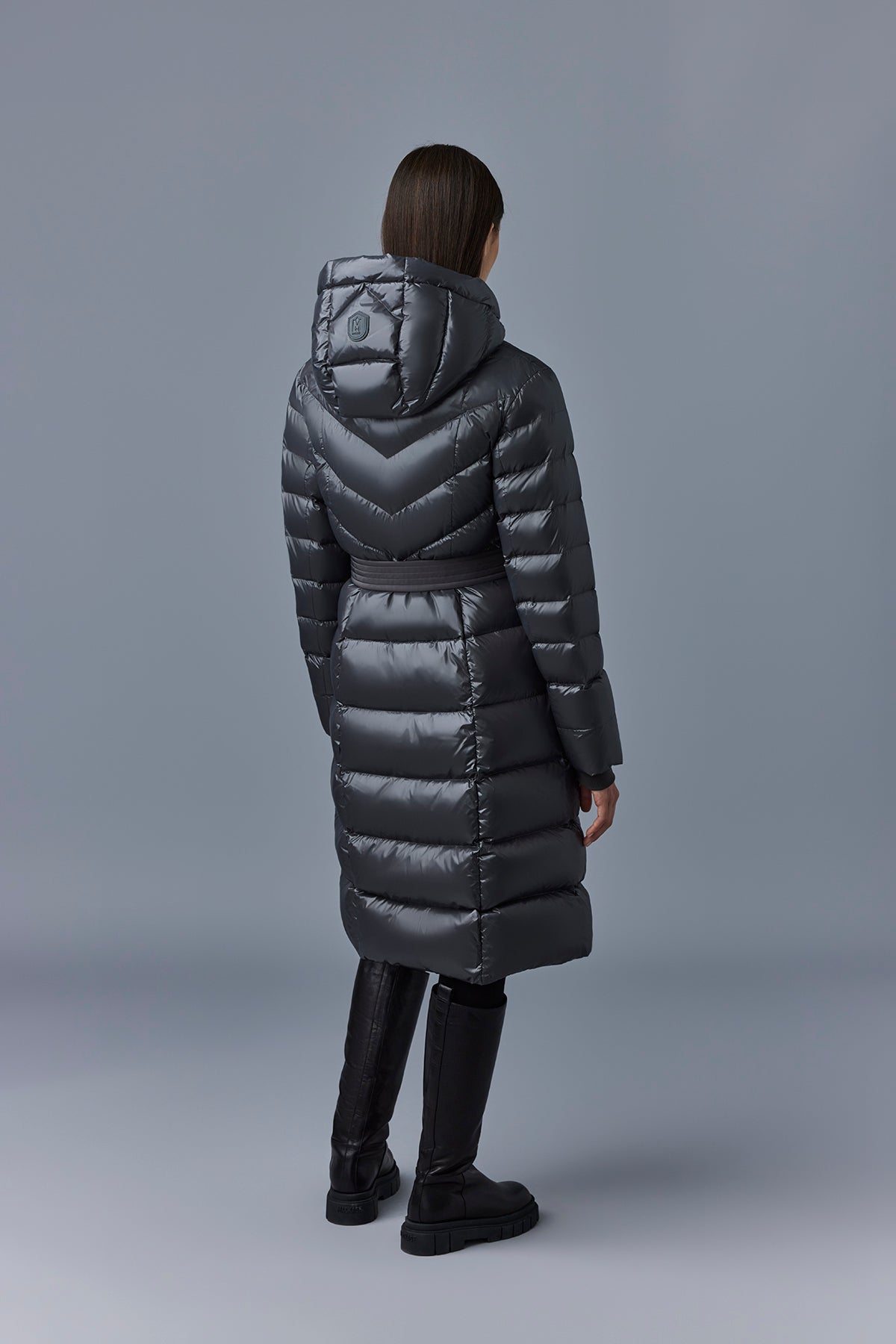 Coralia Belted Down Coat- Carbon