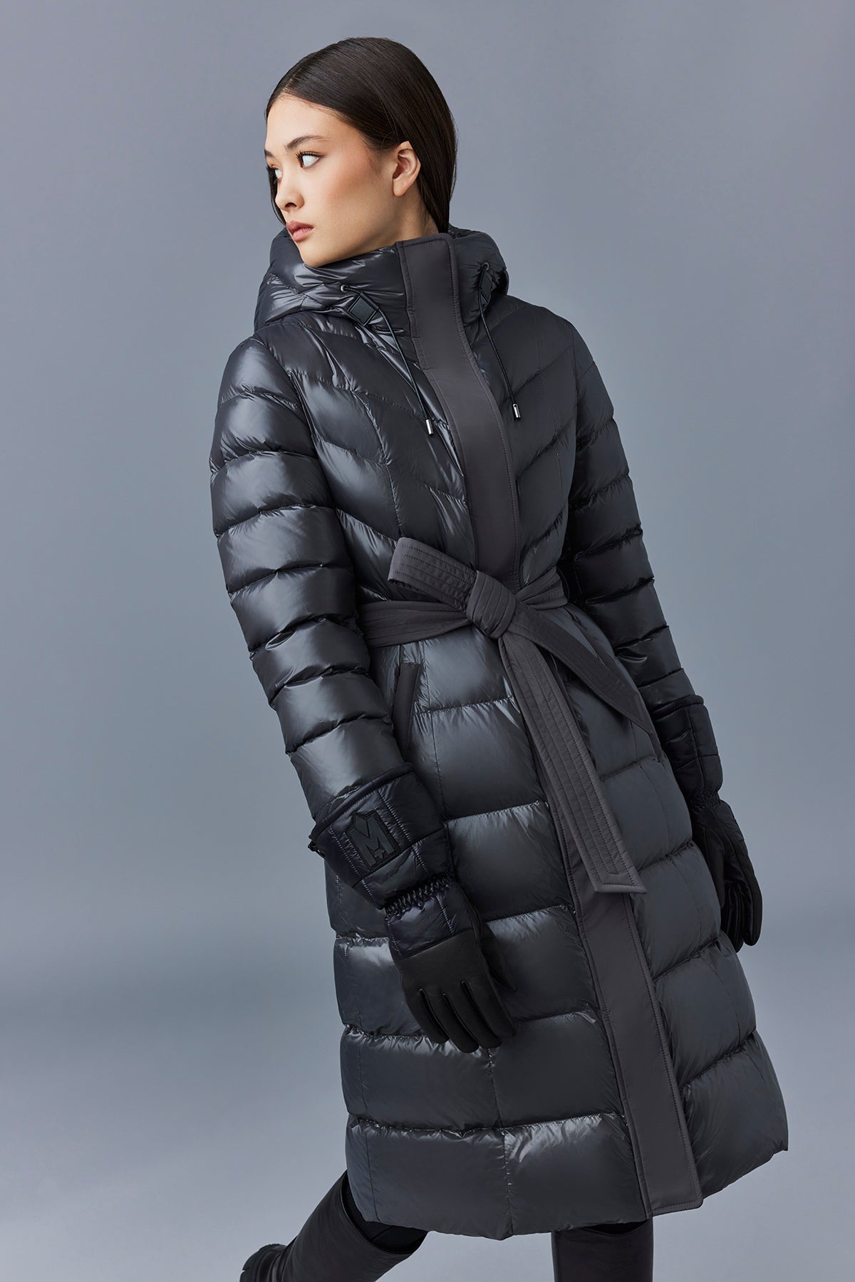 Coralia Belted Down Coat- Carbon