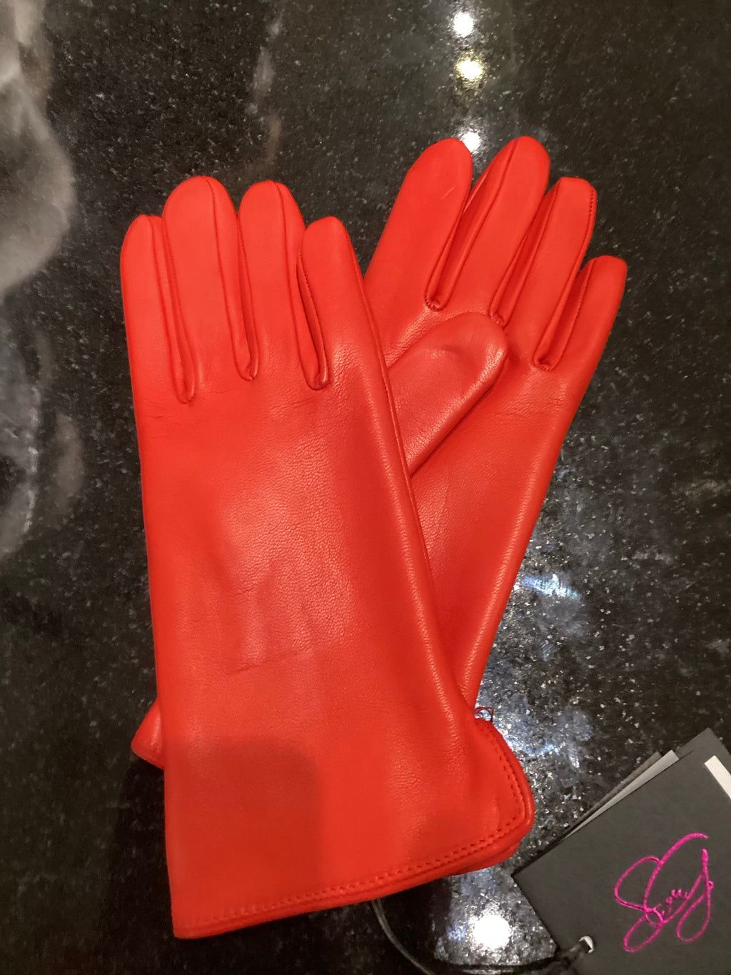 Sofia Gants leather glove-Scarlet Red