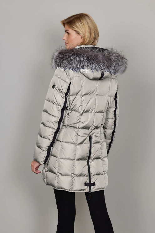 Mary- Off white with silver fox