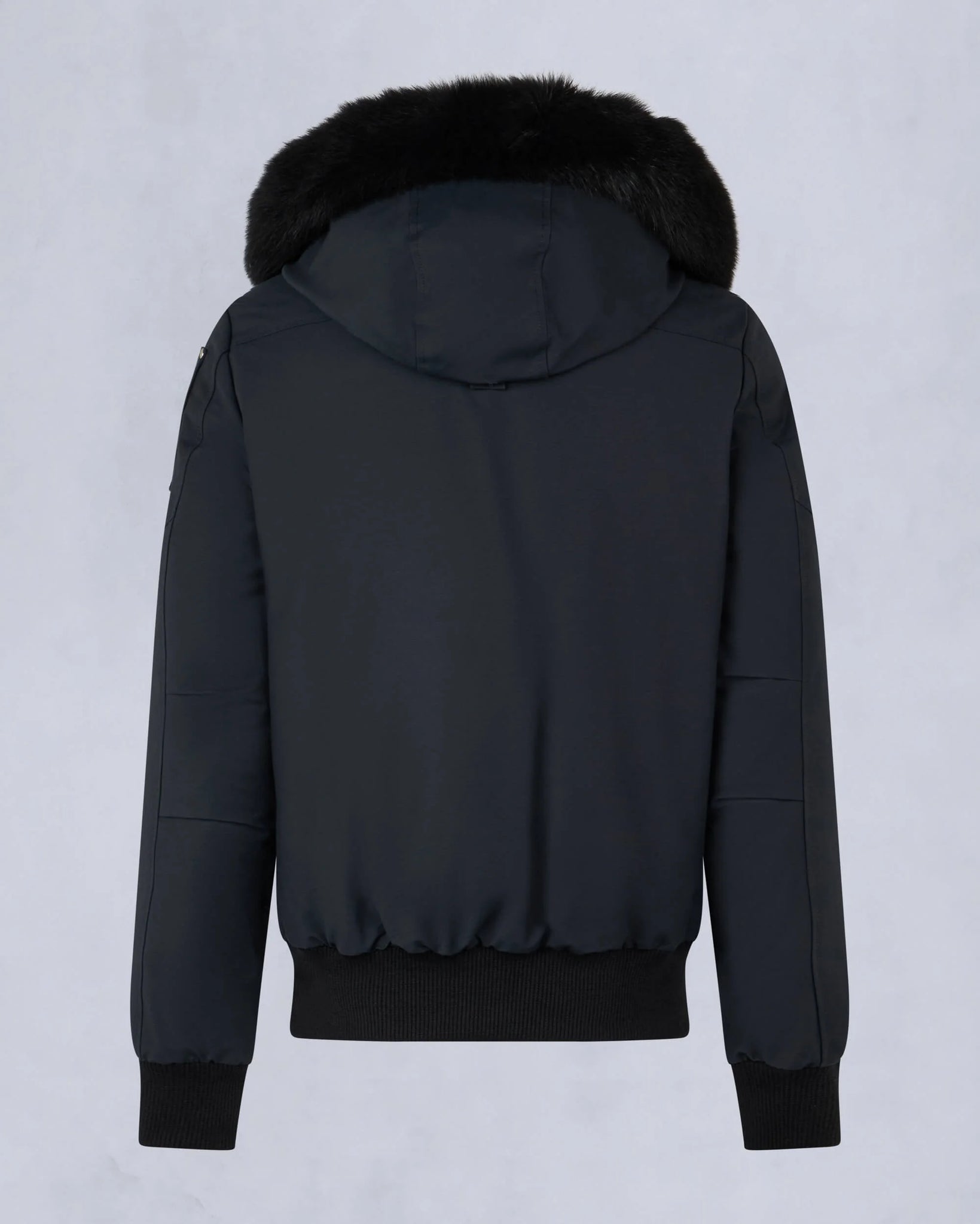 BALLISTIC BOMBER with natural fox fur - Navy With black fur