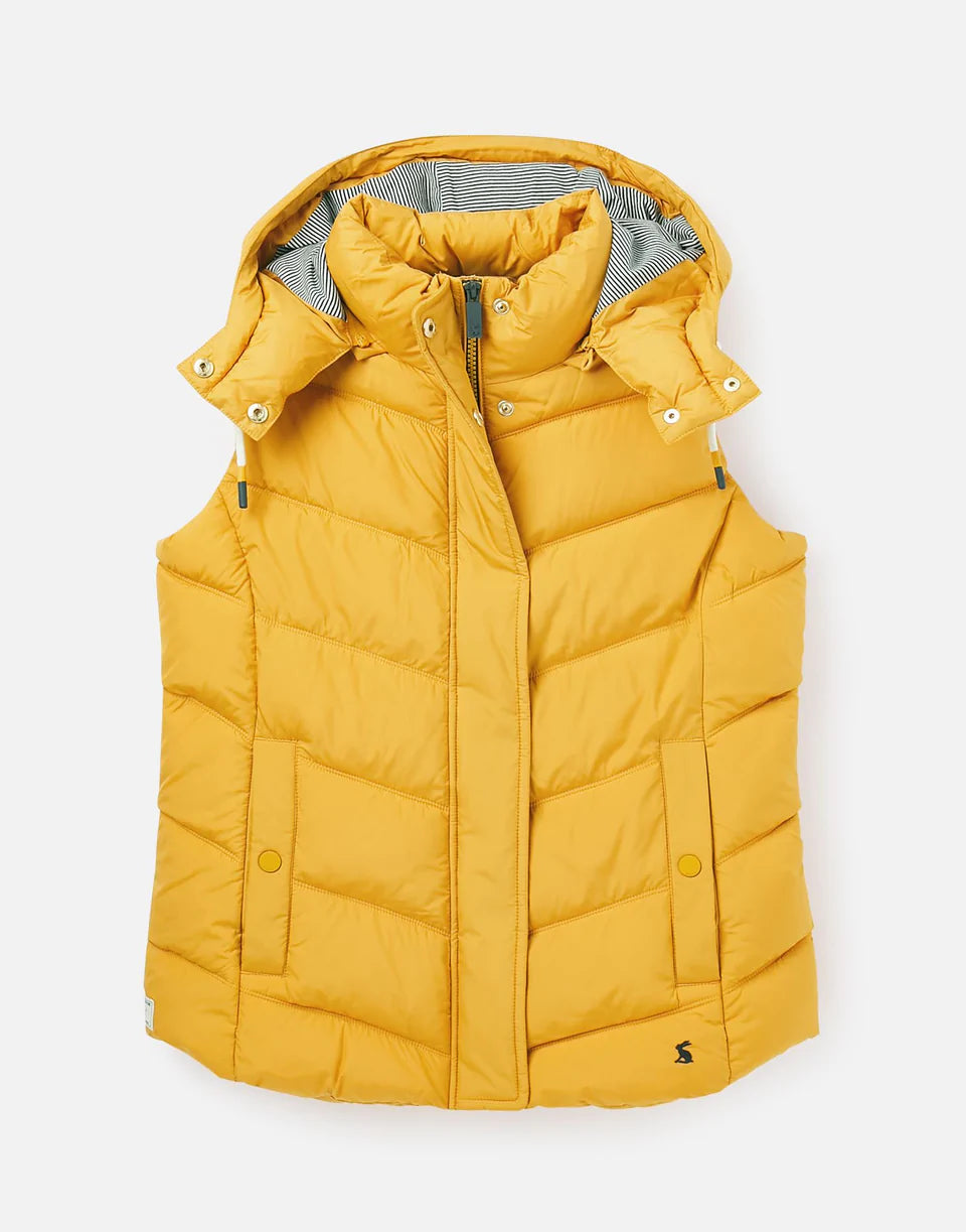 Corsham Puffer Vest with Hood -Gold