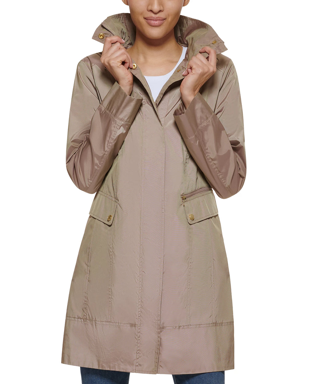 Packable Hooded Raincoat- Champagne