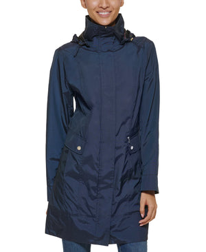 Packable Hooded Raincoat- Indigo