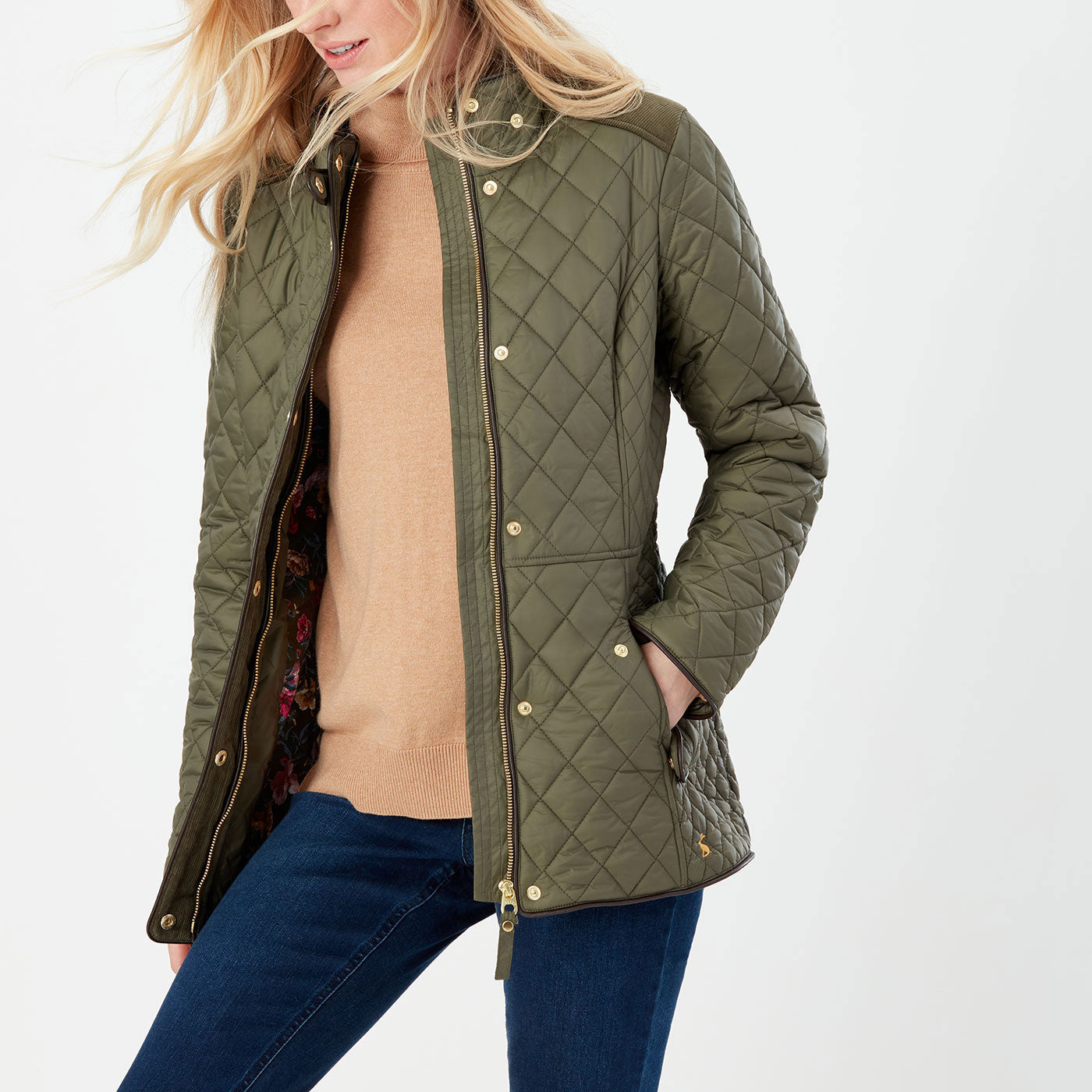 Joules newdale quilted jacket on sale caramel