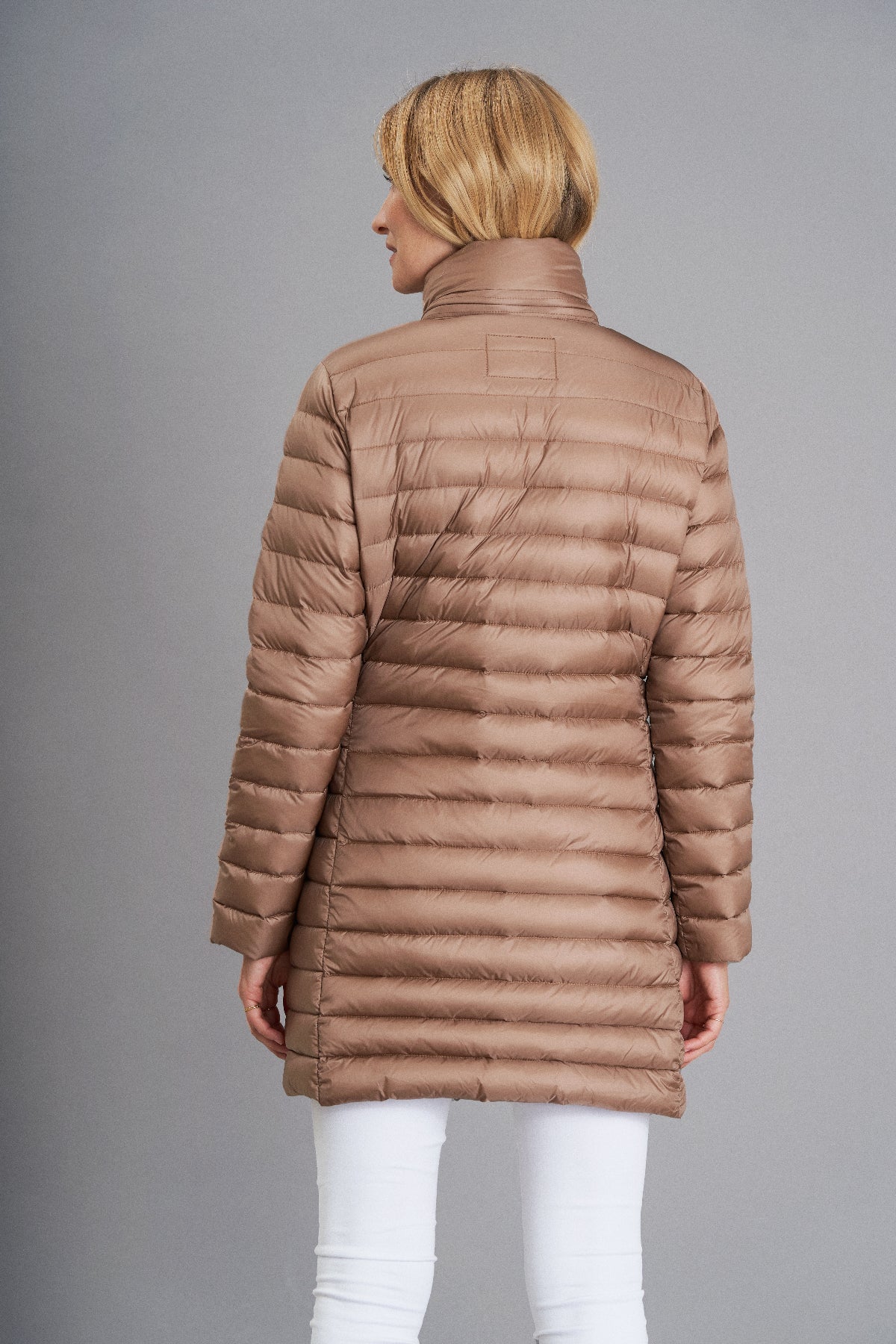 Flossie Quilted Down Jacket- Caramel