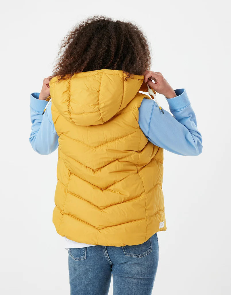 Corsham Puffer Vest with Hood -Gold