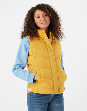 Womens gold 2025 puffer vest