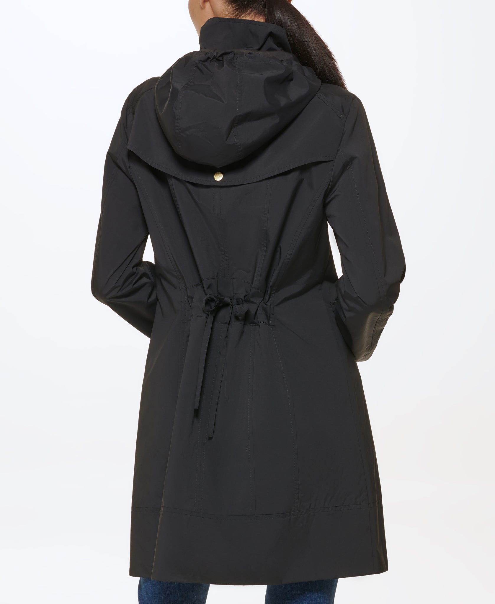 Packable Hooded Raincoat- Black