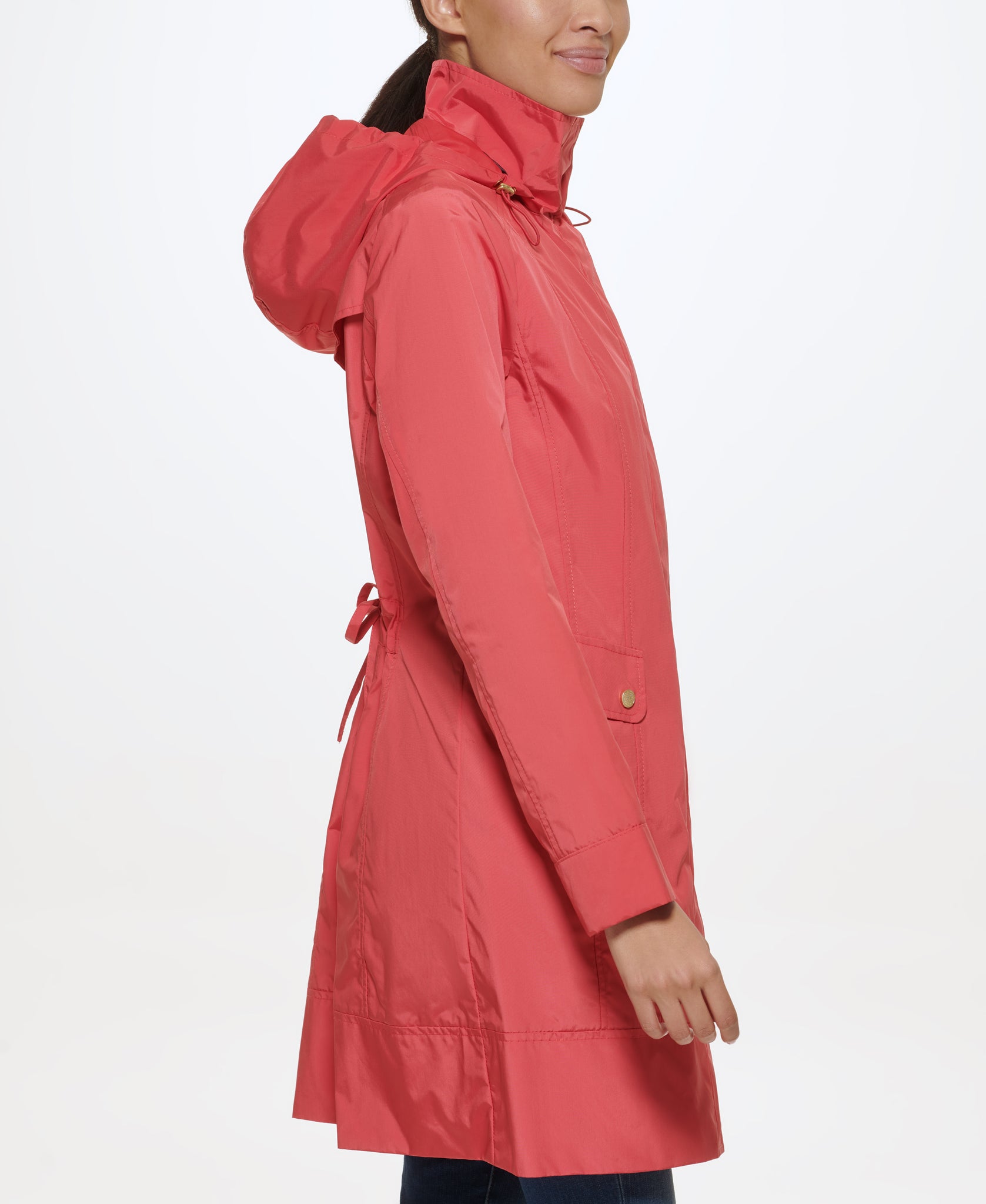 Packable Hooded Raincoat- Red