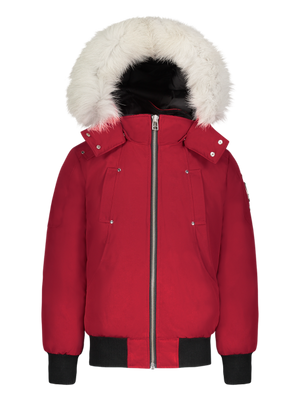Girls Bomber Red w Natural Fur
