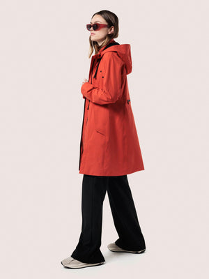 RAINCOAT WITH DETACHABLE HOOD - DARK MANDARIN