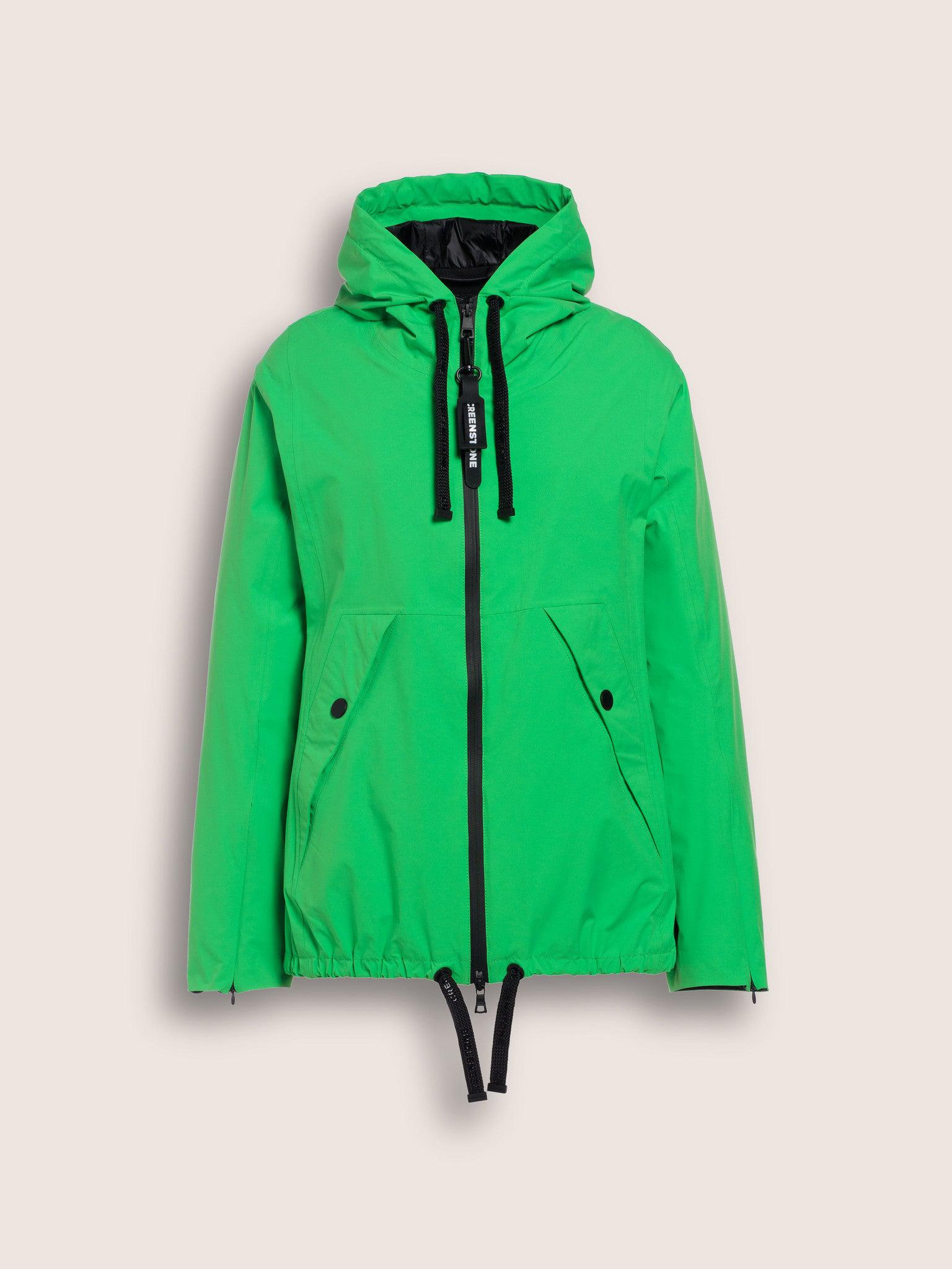 RELAXED STRETCH RAIN JACKET - SHOCKING GREEN