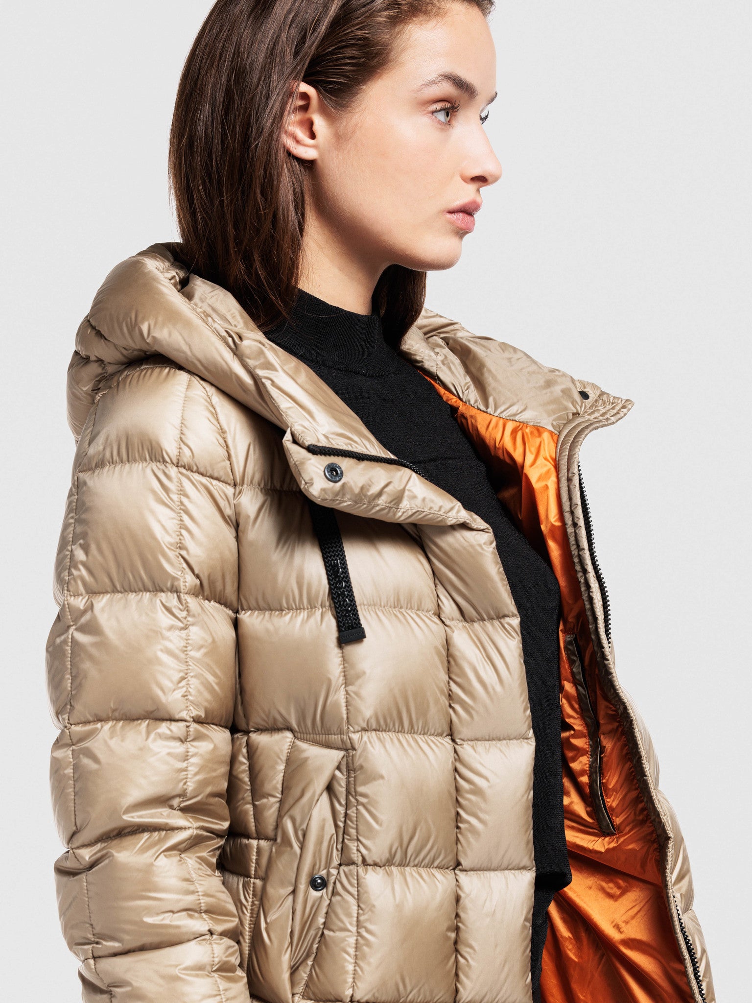 QUILTED DOWN JACKET - ALMOND MILK