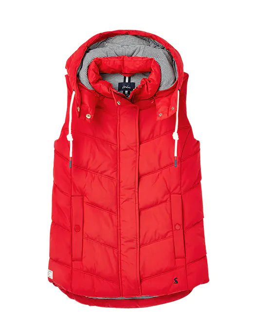 Corsham Puffer Vest with Hood - Red