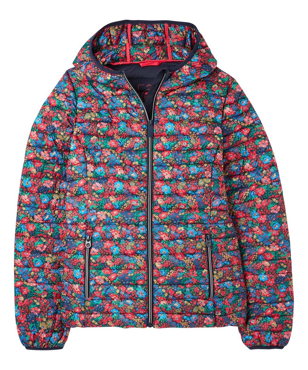 Joules Snug Packable Jacket- Navy Ditsy