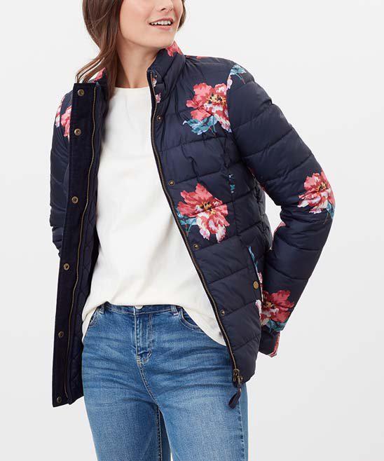 Joules Marin Navy & Pink Reversibal Quilted Jacket